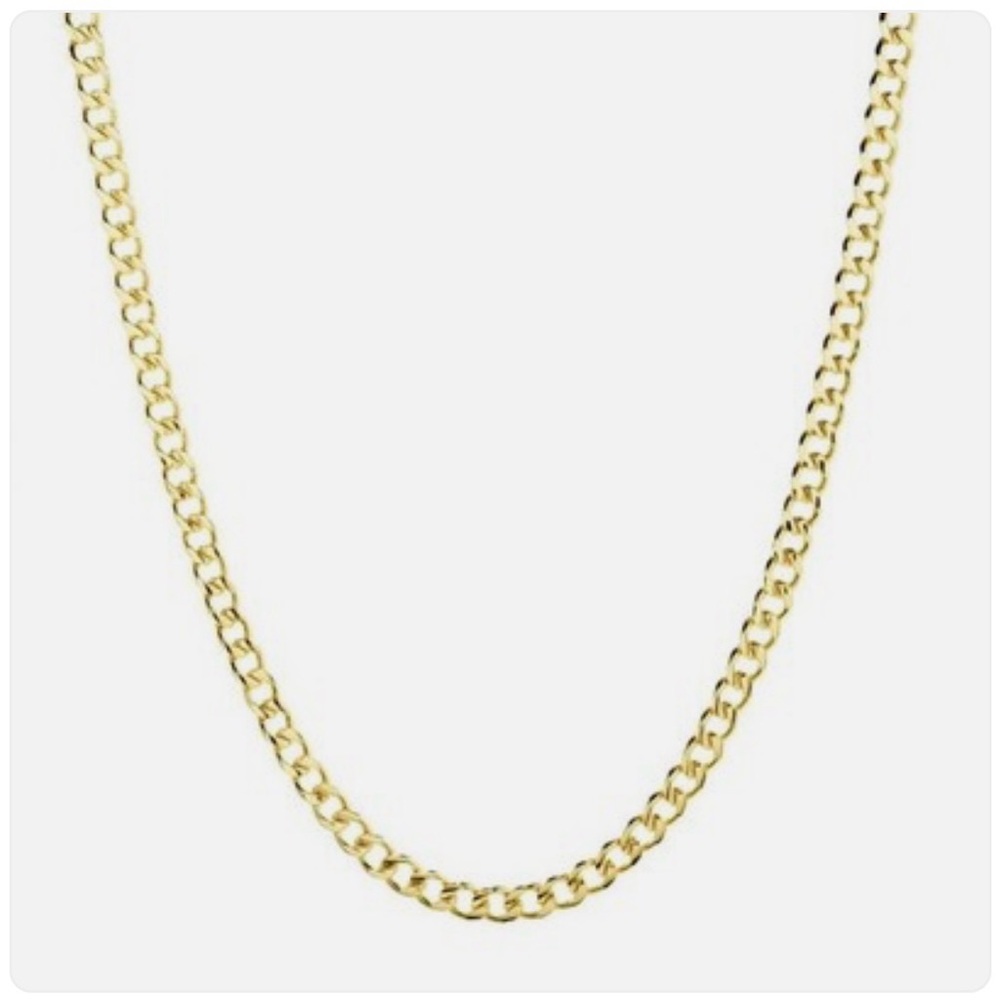 MAYAMAR 24K Gold Plated Choice of Length 7.2mm Curb‎ Link Necklace